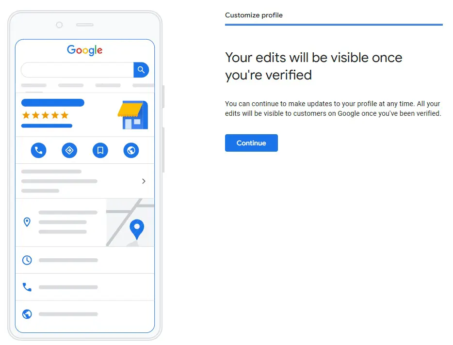 подтверждение информации о компании в Google My Business