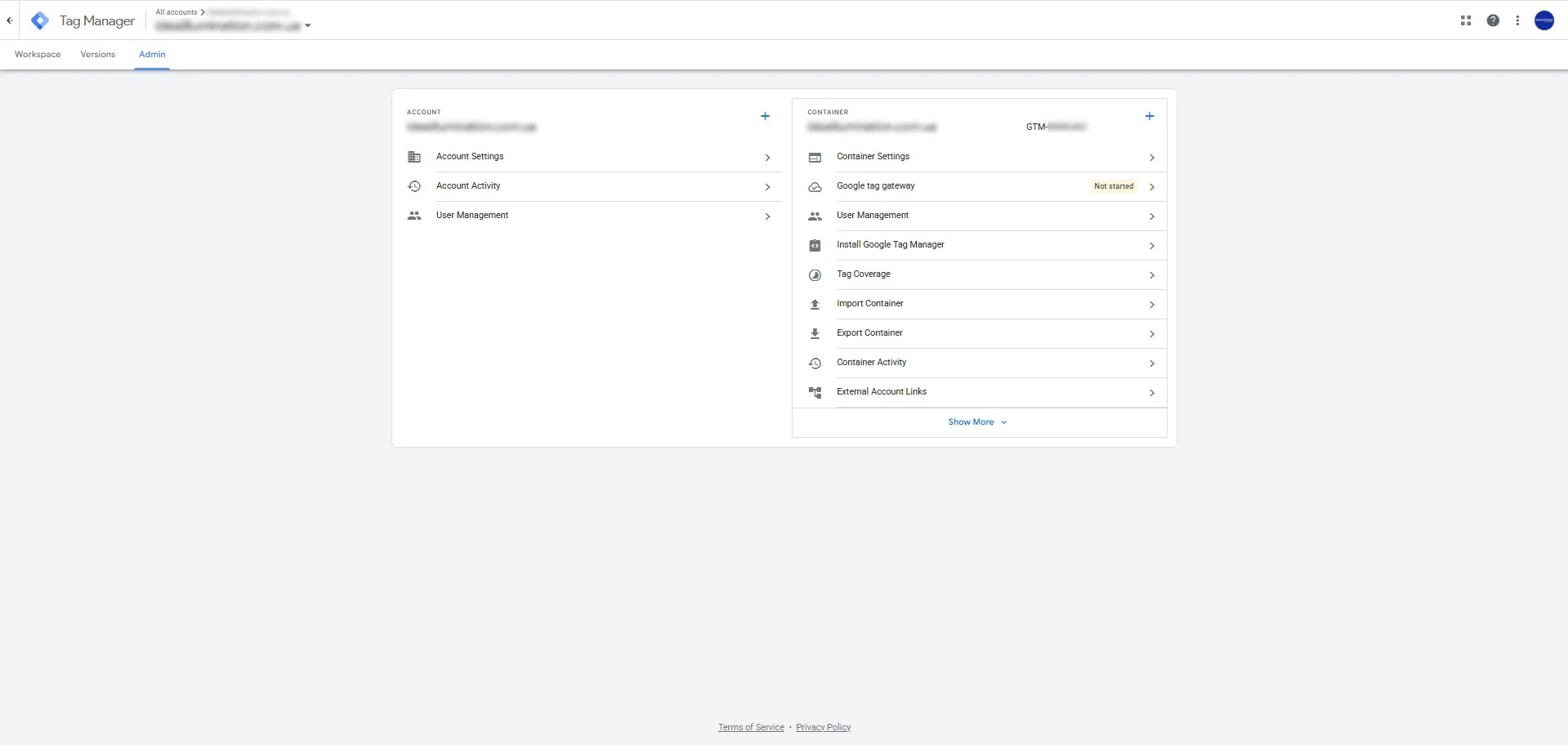 Google Tag Manager administration