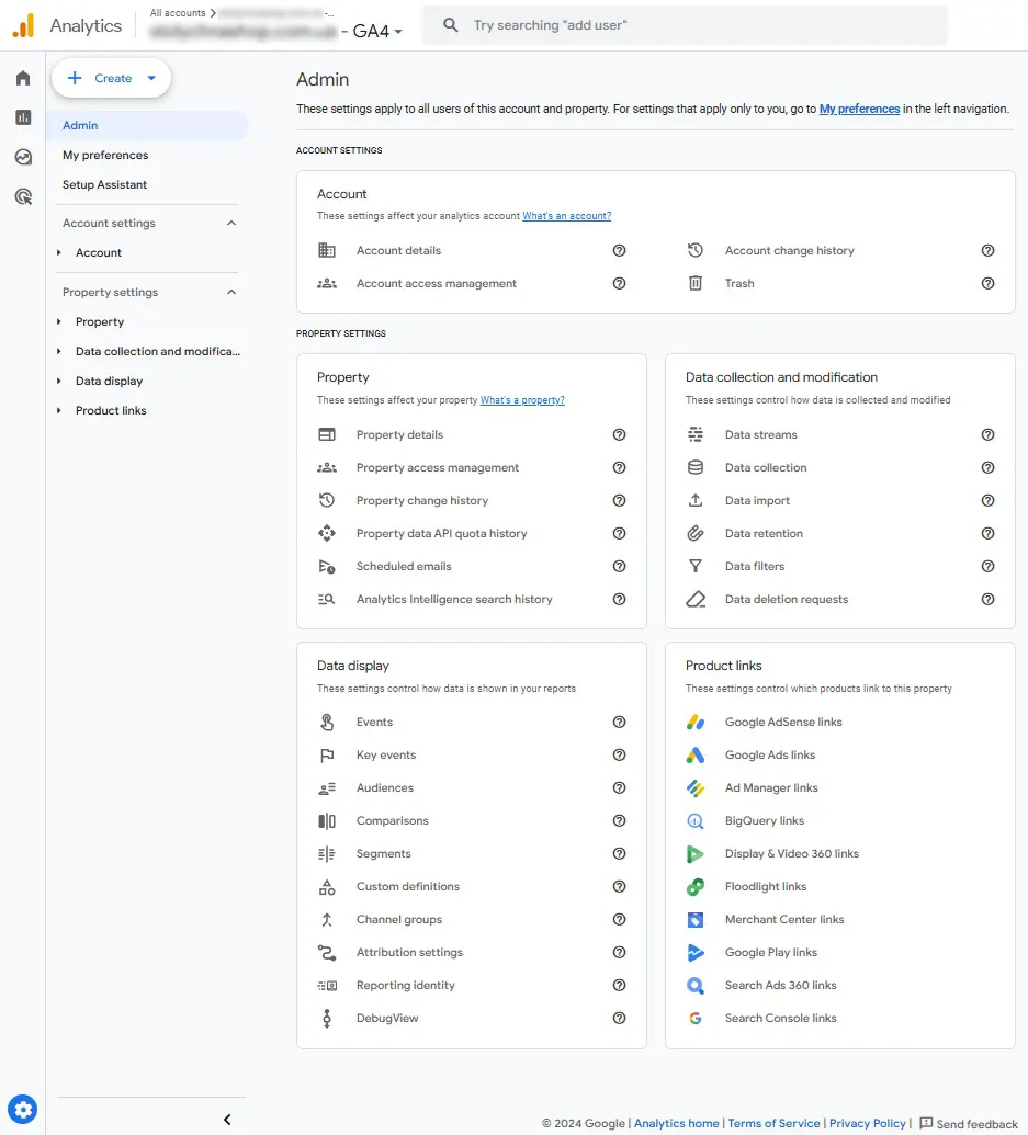 Администрирование Google Analytics